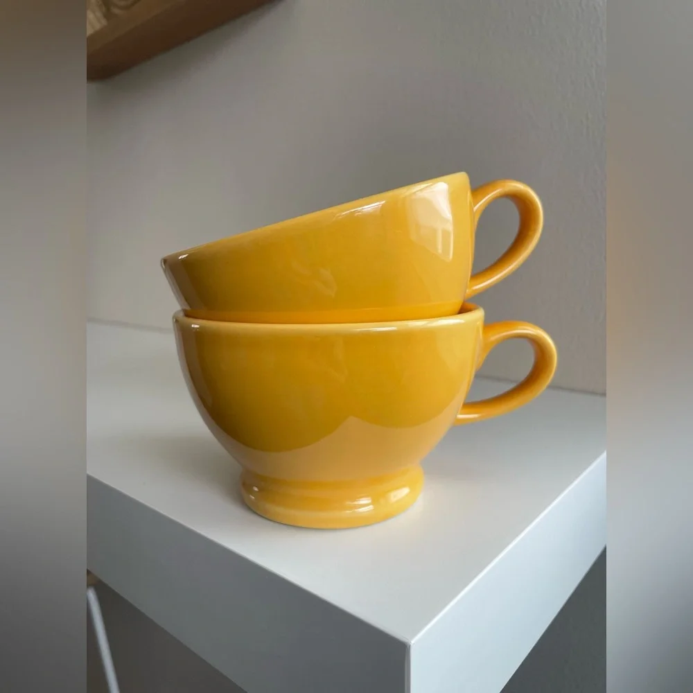 Yellow Ceramic Coffee Cups